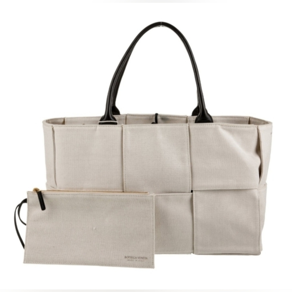 Bottega Veneta Intrecciato Arco Tote Canvas & Leather | W/Entrupy COA